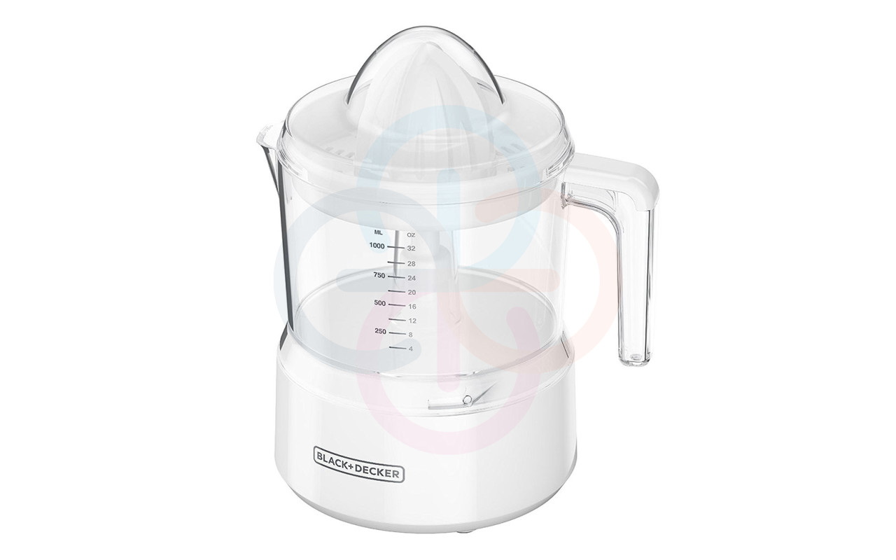 Extractor de jugo de 1 litro Black+Decker, blanco.