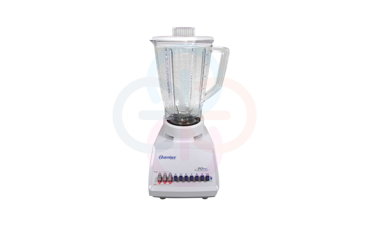 Licuadora con jarra Oster, 5 tazas, 10 velocidades, blanco.