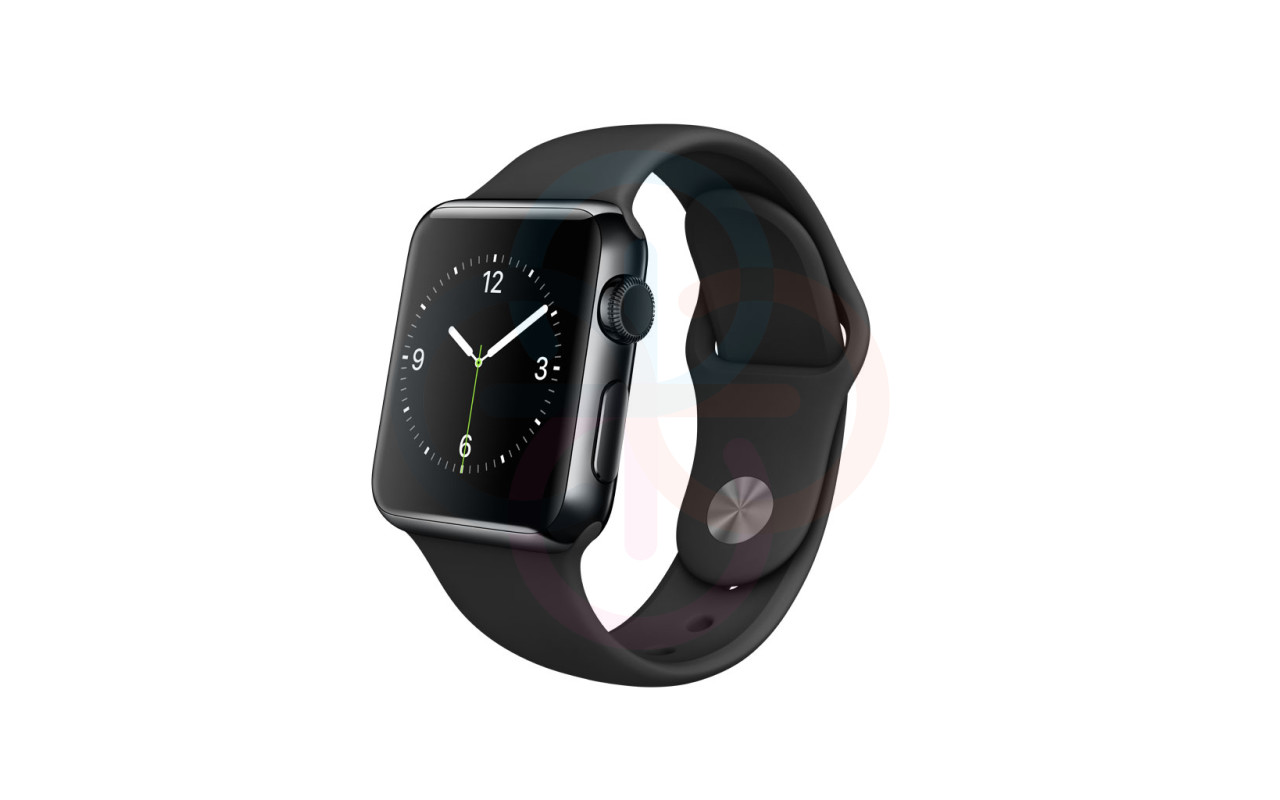 Apple Watch Smartwatch 38mm S0 Space Black Stainless Steel Black Sport Band - Open Box