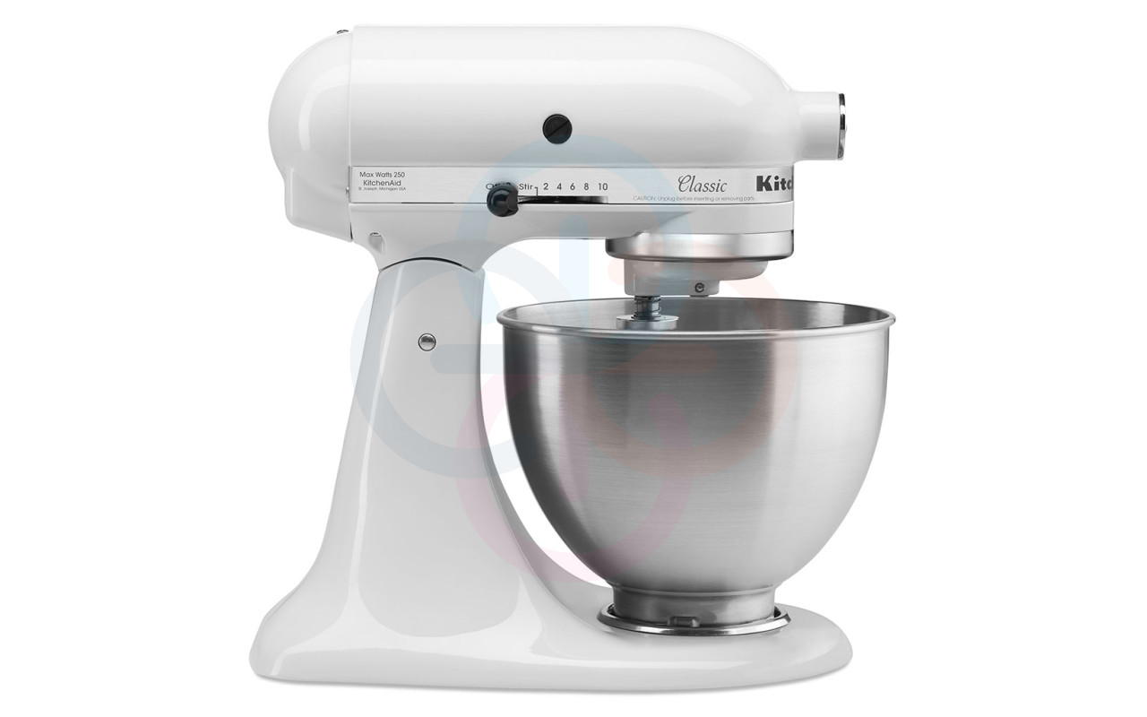 Batidora repostera KitchenAid 10 velocidades, blanca.