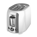 Tostadora doble ranura Black+Decker, blanca.