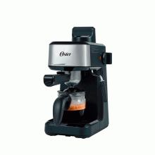 Cafetera Express Oster de 4 tazas, negro/plateado.