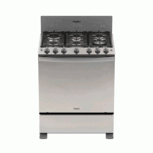 Estufa Whirlpool, gas independiente 30’’, 6 hornillas selladas, gris.