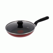 Sartén IMUSA 20 CM con tapa de vidrio, Rojo.
