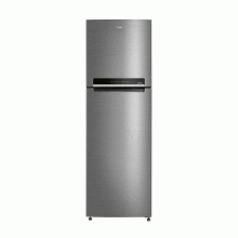 Nevera Midea 24” congelador arriba (”Top freeezer”), 15 pies cúbicos, acero.