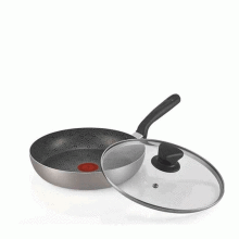 Sartén IMUSA 18 CM con tapa de vidrio, Gris.