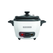 Olla arrocera Black+Decker, eléctrica de 3 tazas, Blanco.