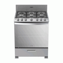 Estufa Whirlpool gas independiente 30’’, 6 hornillas, Acero.