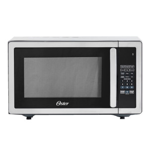 Microondas Oster 17” independiente, negro/acero inoxidable.