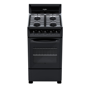 Estufa Whirlpool gas independiente 20’’, 4 hornillas, negro.
