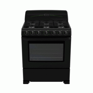 Estufa Cetron, gas independiente 30”, 6 hornillas, negro.