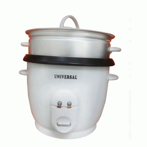 Olla arrocera Universal eléctrica de 12 tazas, blanco