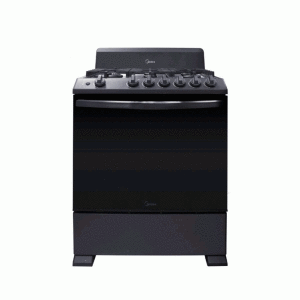 Estufa Midea gas independiente 30”, 6 hornillas, Gris.