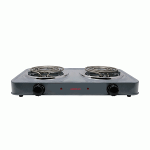 Estufa de mesa American electrica 2 hornilla, Gris.
