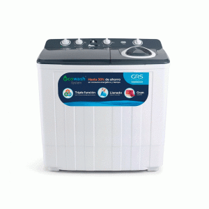 Lavadora semiautomatica GRS, 40 libras, Blanco.