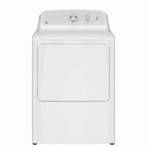Secadora a gas GE carga frontal 27", 7.2 pies cúbicos, blanco.