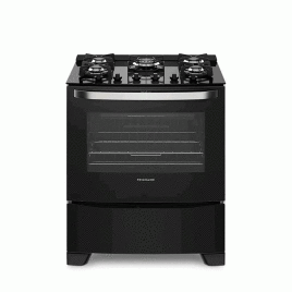 Estufa Frigidaire, gas independiente 30”, 5 hornillas selladas, Negro.