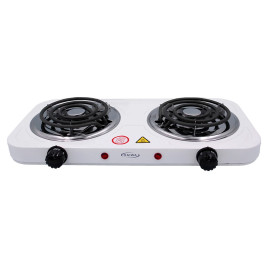 Estufa Electrica Daiwa 2 hornilla, Blanco. 