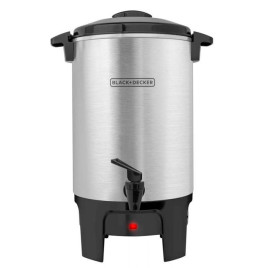 Precoladora eléctrica 40 tazas Black+Decker, acero inoxidable.