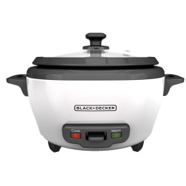 Olla arrocera de 6 tazas BLACK+DECKER, blanco.
