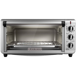 Horno de mesa BLACK+DECKER, 13”, Acero inoxidable.
