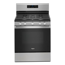 ‌‌Estufa Whirlpool, gas independiente 30’’, 5 hornillas selladas, acero