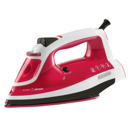 Plancha a vapor BLACK+DECKER, blanco/rojo.