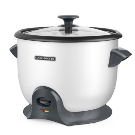 Olla arrocera de 28 tazas Black+Decker, Blanco.