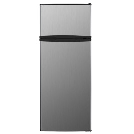 Nevera Jef 22” congelador arriba (“Top freezer”) 7.24 pies cúbicos, acero.