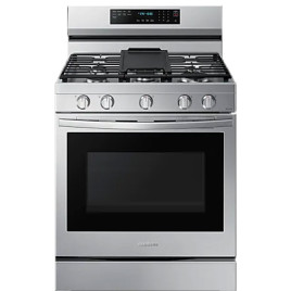 Estufa Samsung, gas independiente 30’’, 5 hornillas, acero.