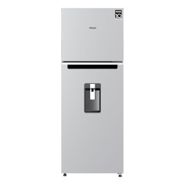 Nevera Whirlpool 24” congelador arriba (”Top Freezer”), 13 pies cúbicos, acero.