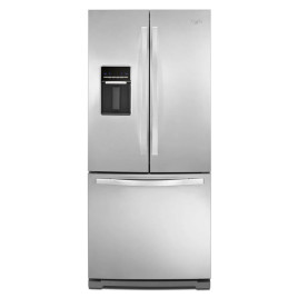 Nevera Whirlpool 30” Puerta Francesa (”French Door”) 20 pies cubicos, acero.
