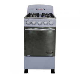 Estufa american, gas independiente 20”, 4 hornillas, blanca.