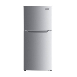 Nevera Frigidaire 24" congelador arriba (“top freezer”) 10 pies cúbicos, acero.
