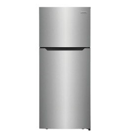 Nevera Frigidaire 30” congelador arriba (“top freezer”) 18 pies cúbicos, acero.