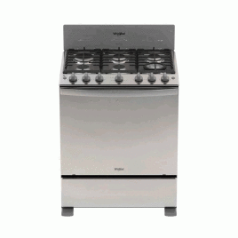 Estufa Whirlpool, gas independiente 30’’, 6 hornillas selladas, gris.