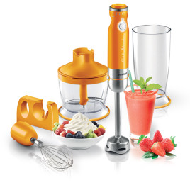 Batidora de mano Sencor, con control de velocidad, naranja.