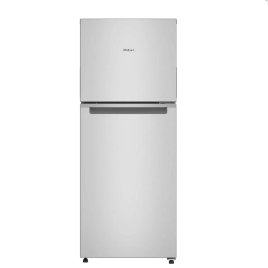 Nevera Whirlpool 24" congelador arriba (“Top freezer”) 12 pies cúbicos, acero inoxidable.