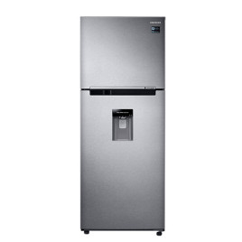 Nevera Inverter Samsung 26" congelador arriba ("top freezer"), 13 pies cúbicos, acero.