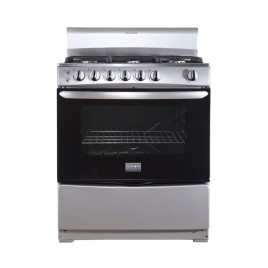 Estufa Frigidaire gas independiente 30”, 6 hornillas, Gris.