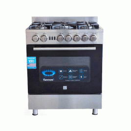 Estufa Kenmore, gas independiente 30”, 5 hornillas sellada, acero.