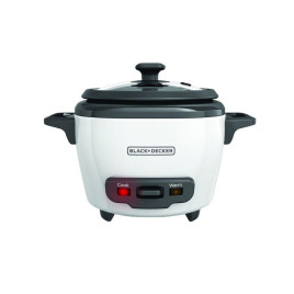 Olla arrocera Black+Decker, eléctrica de 3 tazas, Blanco.