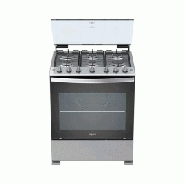 ‌‌Estufa Whirlpool, gas independiente 30”, 6 hornillas selladas, Acero. 