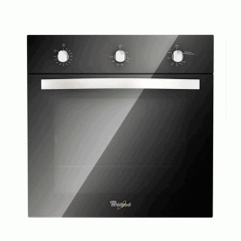 Horno de gas Whirlpool individual empotrable 24”, Negro/espejo.