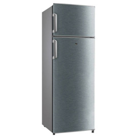 Nevera Midea" congelador arriba ("Top freeezer"), 10 pies cúbicos, gris.