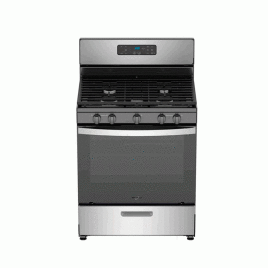 Estufa Whirlpool gas independiente 30’’, 5 hornillas, Silver.