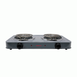 Estufa de mesa American electrica 2 hornilla, Gris.
