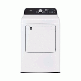 Secadora gas Midea, carga frontal 27”, 55 libra, Blanco.
