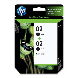 HP 02 Black Twin Pack