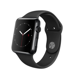 Apple Watch 42mm Space Black Stainless Steel Case with Black Sport Band